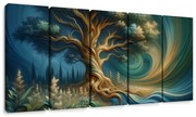 Quadri 5 pezzi – Albero della vita nel vortice dell’energia