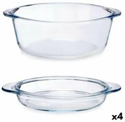 Casseruola con coperchio Trasparente Vetro Borosilicato 2,1 L (4 Unità)