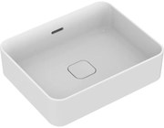 Lavabo da appoggio Strada II IDEAL STANDARD rettangolare in ceramica L 50 x H 18 x P 40 cm bianco lucido piletta non inclusa
