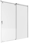 Porta doccia scorrevole Neo L 170 x H 200cm, Sp. 8 mm in vetro vetro senza finitura / trasparente profilo cromo
