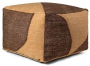 ferm LIVING - Forene Square Pouf Tan/Chocolate ferm LIVING