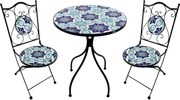 PICASSO - set due sedie pieghevoli e tavolo rotondo con decori