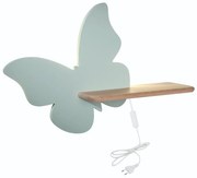 Applique LED per bambini con mensola FARFALLA LED/5W/230V verde/legno