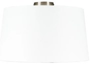 Plafoniera moderna in acciaio con paralume bianco 45 cm - Combi