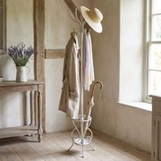 appendiabiti da terra con portaombrelli stile provenzale in ferro verniciato cm 35 x 183 h