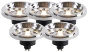 Set di 5 lampade LED GU10 AR111 11W 820 lm 3000K