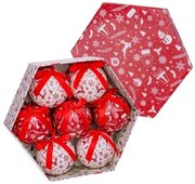 Palle di Natale Bianco Rosso Carta Polyfoam Pupazzo di Neve 7,5 x 7,5 x 7,5 cm (7 Unità)