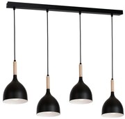 Lampadario a sospensione con filo NOAK WOOD 4xE27/60W/230V