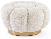 Pouf FLOREL in tessuto effetto bouclé naturale