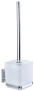 WENKO 22695100-WC spazzola per WC VACUUM-LOC QUADRO ED 9,5x37 cm argento/cromo lucido/trasparente