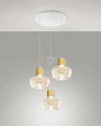 Kino sospensione 3 luci cognac a led 3000k - 36w - 3900 lm dimmerab...