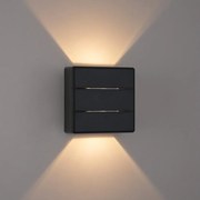 Brilagi - Lampada da parete LED per esterni DOUBLERAY LINE LED/6W/230V nero IP54