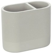 Bicchiere porta spazzolini in poliresina crema Marica