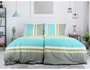 Set copripiumino e federa grigio/turchese in crêpe per letto singolo 140x200 cm Beautiful Spring – B.E.S.