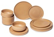 Set di piatti color salmone in gres 12 pz Malia - Bonami Selection