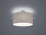 Plafoniera camden paralume grigio d.50cm montatura acciaio satinato...