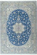 Nain Tappeto persiano 300 x 210 Blu (Iran) Annodato A Mano