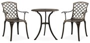Set Da Bistrot 3 Pz İn Alluminio Pressofuso Bronzo /