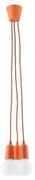 Lampadario su filo DIEGO 3xE27/60W/230V arancione