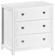 Cassettiera per bambini bianca 90x89x57 cm Amori – Vipack