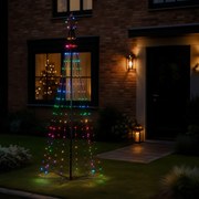 Lampada da terra natalizia nera 240 cm con LED RGB IP44 e telecomando - Nagi