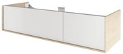 Mobile da bagno sotto lavabo SENSEA Neo Frame bianco e rovere laccato lucido L 135 x H 32 x P 48 cm 2 cassetti, lavabo non incluso