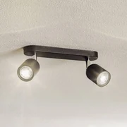 TK Lighting Faretto da soffitto Top, 2 luci, nero
