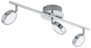 Spot Moderno Salto In Acciaio Cromo 3 Luci Led 5,4W 3000K Ip20