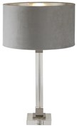 Lampada Da Scrivania Scarborough Acciaio Ottone Velluto Grigio 1 Luce E27