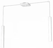 Square tube sospensione 2 luci bianco cavo cm.250 con base 1173-s2-bi