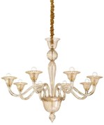 Lampadario Classico Brigitta Vetro Ambra 8 Luci E14