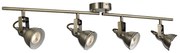 Plafoniera Lineare Contemporanea Focus Spotlight Acciaio Adjustable 4 Luci Gu10