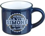 Tazzina caffè con nome Simone in gres porcellanato