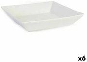 Insalatiera La Mediterránea Elite Bianco Ceramica 21 x 21 x 4,5 cm (6 Unità) (21 x 21 x 4,5 cm)