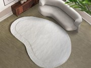 Tappeto organico 150 x 200 cm 100% Lana di artigianato 2200 g/m2 Panna - WILLOW