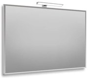 Specchio con illuminazione integrata bagno rettangolare Bisellata L 100 x H 70 x P 2.5 cm grigio / argento