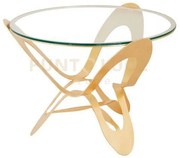 Tavolo contemporaneo originale ninfa oro in ferro e vetro diam.65x5...