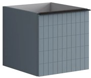 Struttura semi colonna da bagno Pixel 1 cassetto laccato opaco indaco L 40 x H 40 x P 45.5 cm