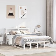 Giroletto con testiera bianco 140x200 cm legno massello di pino