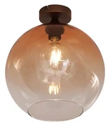 Plafoniera Art Déco bronzo scuro con vetro marrone - Sandra