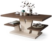 VIVA OPACO Rovere Marrone/Beige (Champagne) - MODERNO TAVOLINO DA CAFFÈ/DA SALOTTO CON MENSOLE