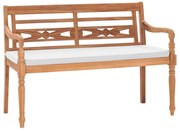 Panchina batavia con cuscini 120 cm in teak