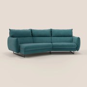 Monamour divano moderno angolare con opzione relax elettrico in microfibra smacchiabile impermeabile T11 petrolio