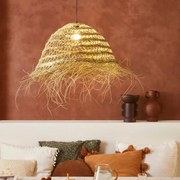 Lampadario Natura Majorel nero paralume beige E27 Ø59cm COREP