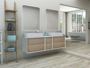 Top per lavabo Bellagio BADEN HAUS L 176 x H 1.2 x P 46 cm bianco solid surface