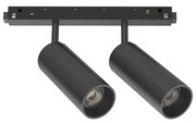 Proiettore Regolaile On-Off Ego Alluminio Nero 2 Luci 24W 3000K Luce Calda