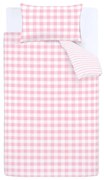 Biancheria da letto in cotone rosa, 135 x 200 cm Check and Stripe - Bianca