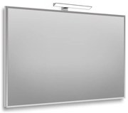 Specchio con illuminazione integrata bagno rettangolare Bisellata L 100 x H 70 x P 2.5 cm grigio / argento