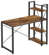 Scrivania SOLEA con ripiani marrone/nero