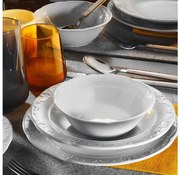 Set da tavola 18 pezzi, bianco in porcellana